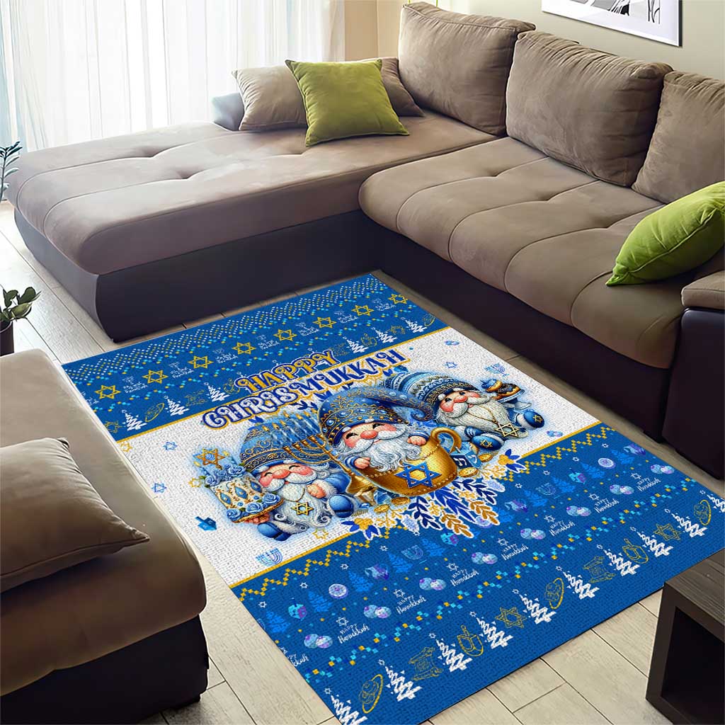 Happy Chrismukkah Area Rug Gnome Funny Hanukkah Christmas Mashup - Wonder Print Shop