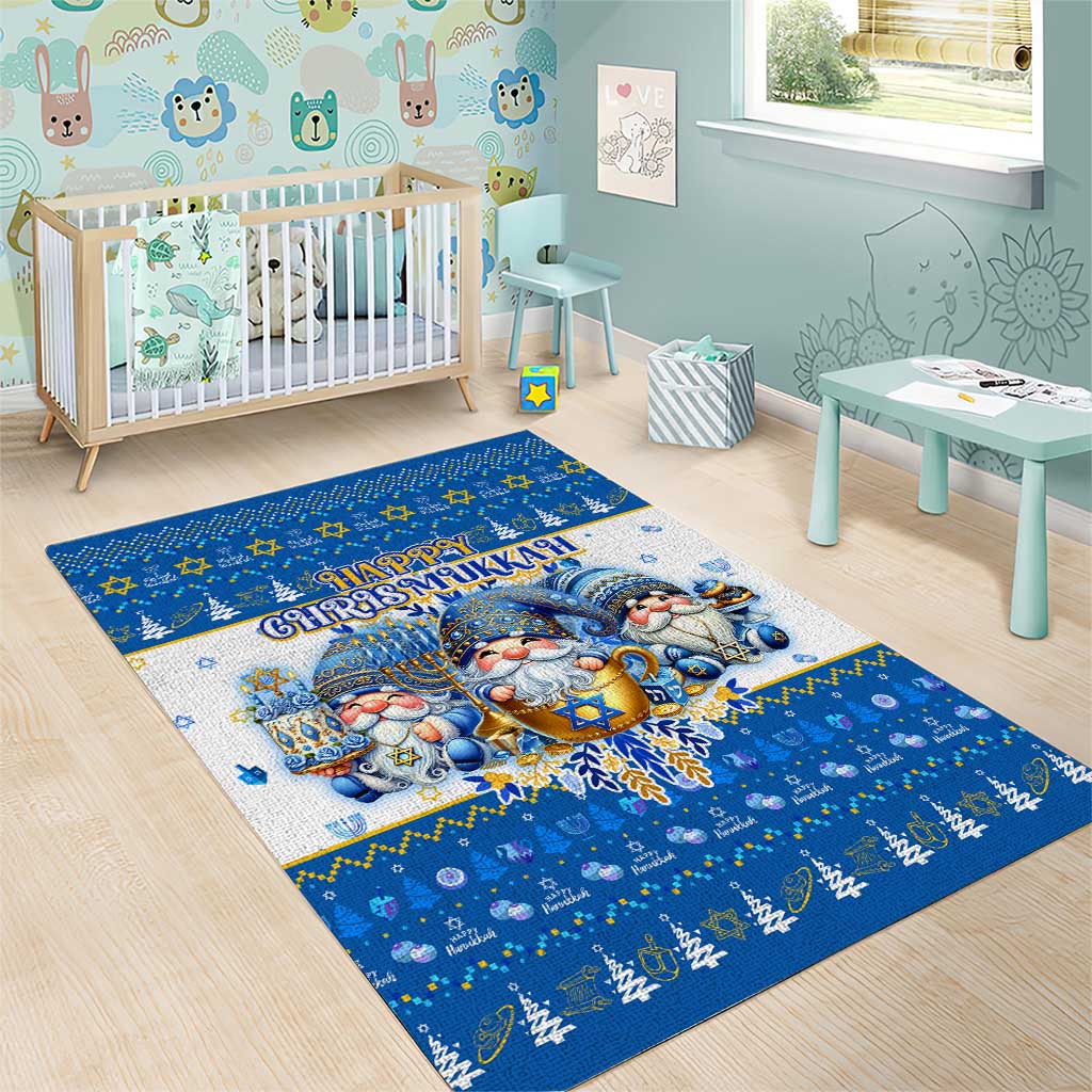 Happy Chrismukkah Area Rug Gnome Funny Hanukkah Christmas Mashup - Wonder Print Shop