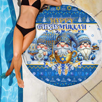 Happy Chrismukkah Beach Blanket Gnome Funny Hanukkah Christmas Mashup - Wonder Print Shop