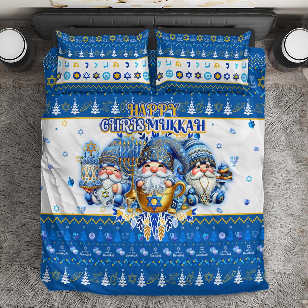 Happy Chrismukkah Bedding Set Gnome Funny Hanukkah Christmas Mashup - Wonder Print Shop