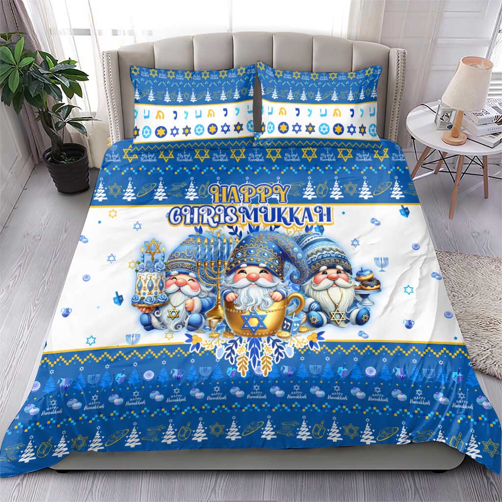 Happy Chrismukkah Bedding Set Gnome Funny Hanukkah Christmas Mashup - Wonder Print Shop