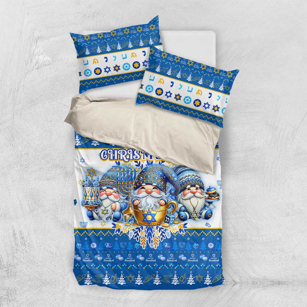 Happy Chrismukkah Bedding Set Gnome Funny Hanukkah Christmas Mashup - Wonder Print Shop