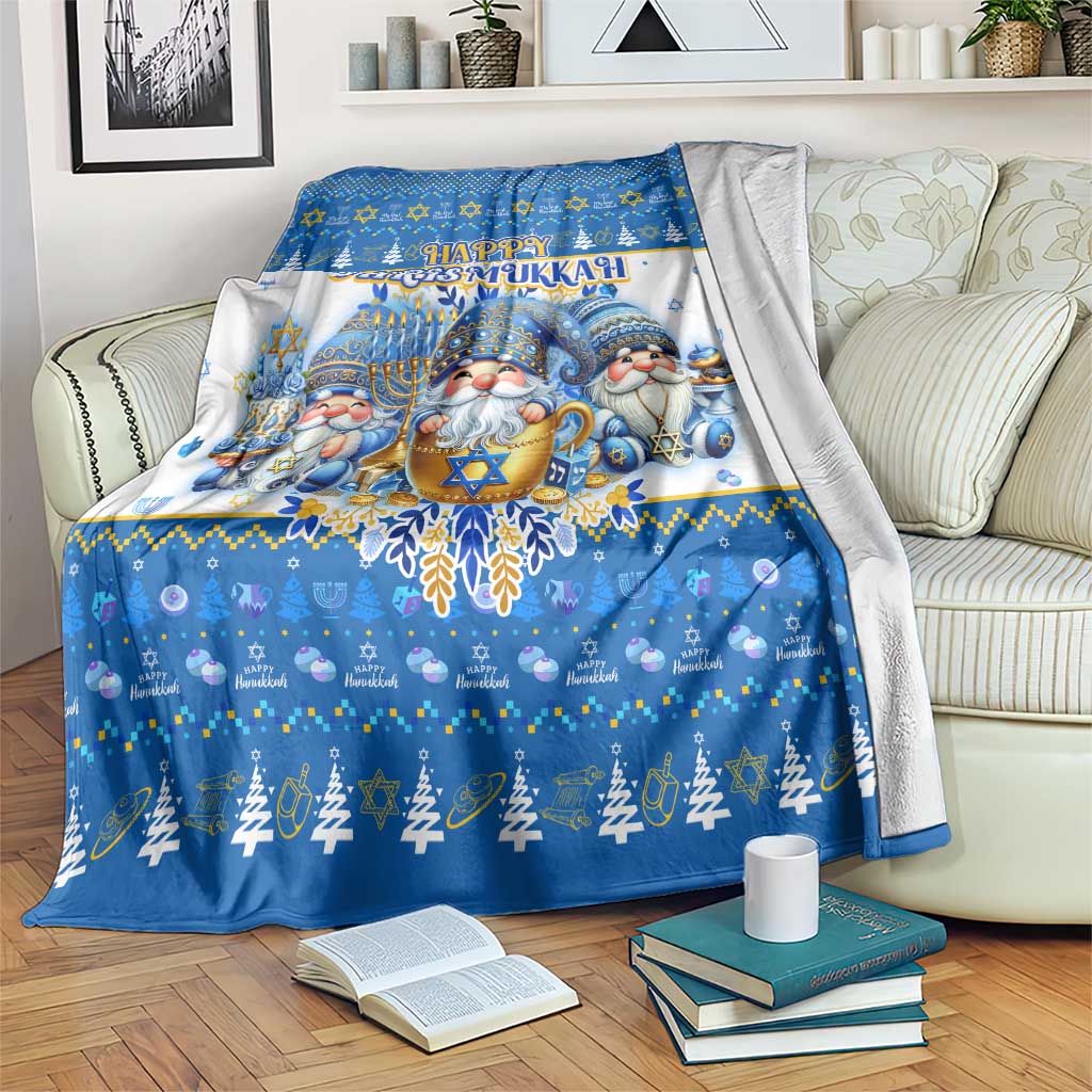 Happy Chrismukkah Blanket Gnome Funny Hanukkah Christmas Mashup - Wonder Print Shop