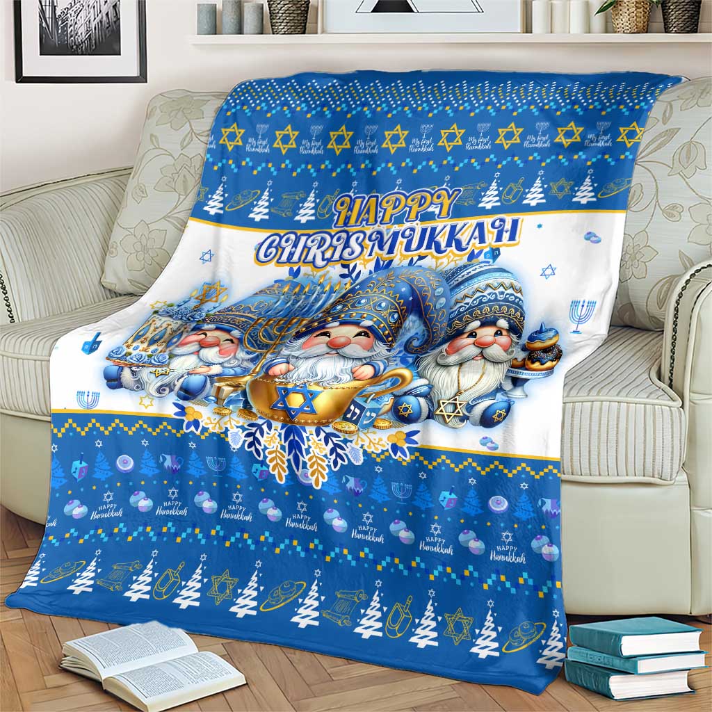 Happy Chrismukkah Blanket Gnome Funny Hanukkah Christmas Mashup - Wonder Print Shop