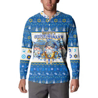 Happy Chrismukkah Button Sweatshirt Gnome Funny Hanukkah Christmas Mashup - Wonder Print Shop