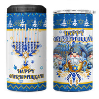 Happy Chrismukkah 4 in 1 Can Cooler Tumbler Gnome Funny Hanukkah Christmas Mashup - Wonder Print Shop