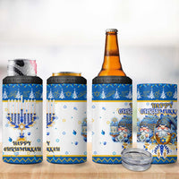 Happy Chrismukkah 4 in 1 Can Cooler Tumbler Gnome Funny Hanukkah Christmas Mashup - Wonder Print Shop
