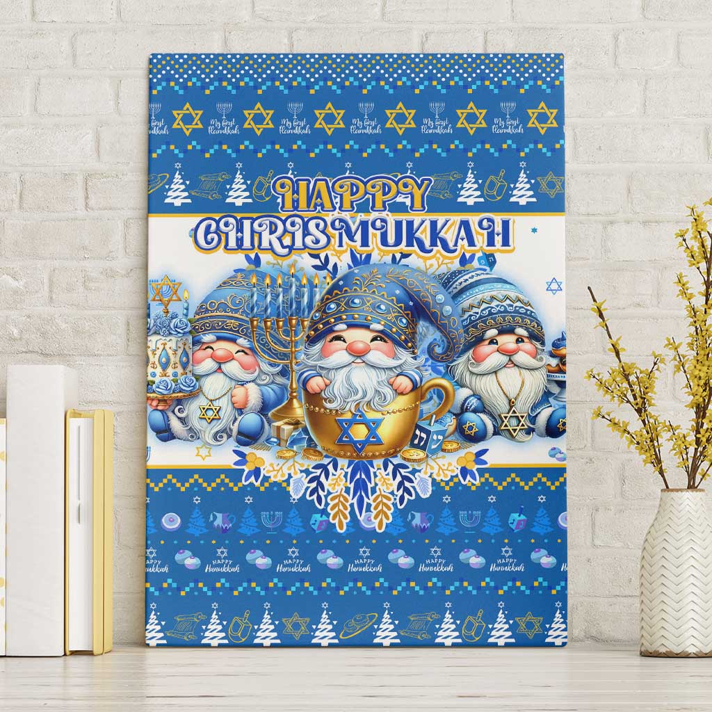 Happy Chrismukkah Canvas Wall Art Gnome Funny Hanukkah Christmas Mashup - Wonder Print Shop