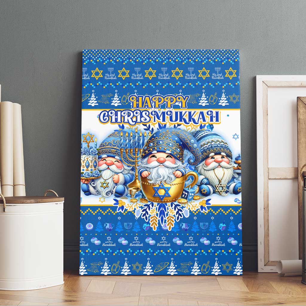 Happy Chrismukkah Canvas Wall Art Gnome Funny Hanukkah Christmas Mashup - Wonder Print Shop