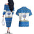 Happy Chrismukkah Couples Matching Off The Shoulder Long Sleeve Dress and Hawaiian Shirt Gnome Funny Hanukkah Christmas Mashup - Wonder Print Shop