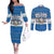 Happy Chrismukkah Couples Matching Off The Shoulder Long Sleeve Dress and Long Sleeve Button Shirt Gnome Funny Hanukkah Christmas Mashup - Wonder Print Shop