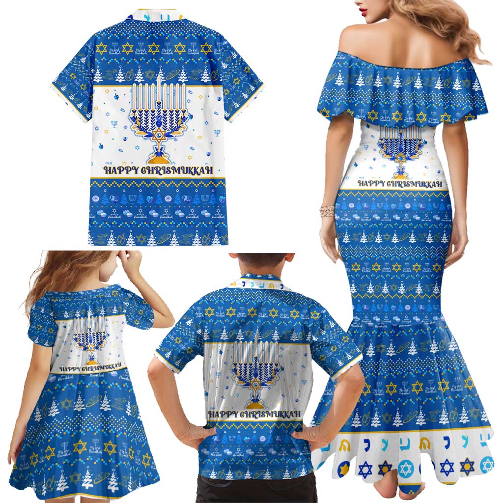 Happy Chrismukkah Family Matching Mermaid Dress and Hawaiian Shirt Gnome Funny Hanukkah Christmas Mashup - Wonder Print Shop