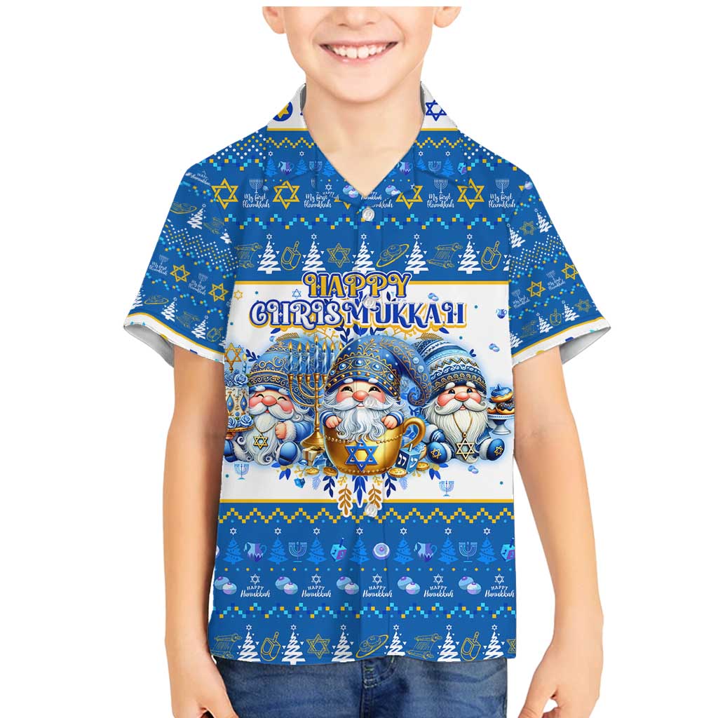 Happy Chrismukkah Family Matching Mermaid Dress and Hawaiian Shirt Gnome Funny Hanukkah Christmas Mashup - Wonder Print Shop