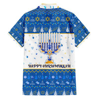 Happy Chrismukkah Family Matching Off The Shoulder Long Sleeve Dress and Hawaiian Shirt Gnome Funny Hanukkah Christmas Mashup - Wonder Print Shop
