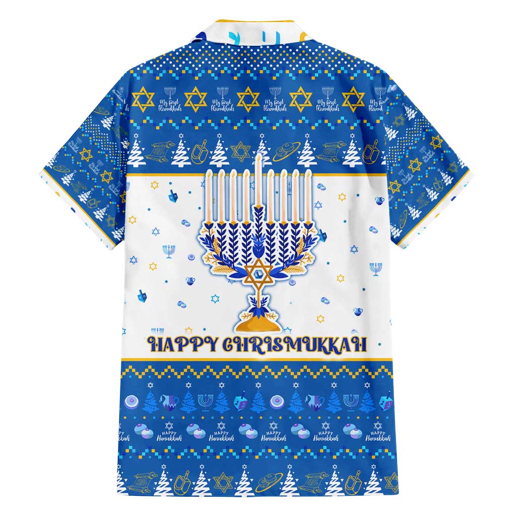 Happy Chrismukkah Family Matching Off Shoulder Maxi Dress and Hawaiian Shirt Gnome Funny Hanukkah Christmas Mashup - Wonder Print Shop