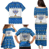 Happy Chrismukkah Family Matching Puletasi and Hawaiian Shirt Gnome Funny Hanukkah Christmas Mashup - Wonder Print Shop