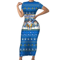 Happy Chrismukkah Family Matching Short Sleeve Bodycon Dress and Hawaiian Shirt Gnome Funny Hanukkah Christmas Mashup - Wonder Print Shop