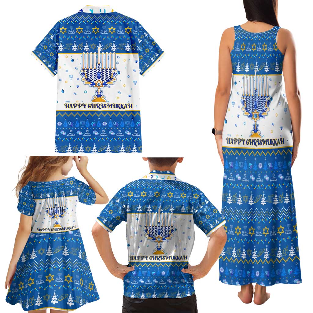 Happy Chrismukkah Family Matching Tank Maxi Dress and Hawaiian Shirt Gnome Funny Hanukkah Christmas Mashup - Wonder Print Shop