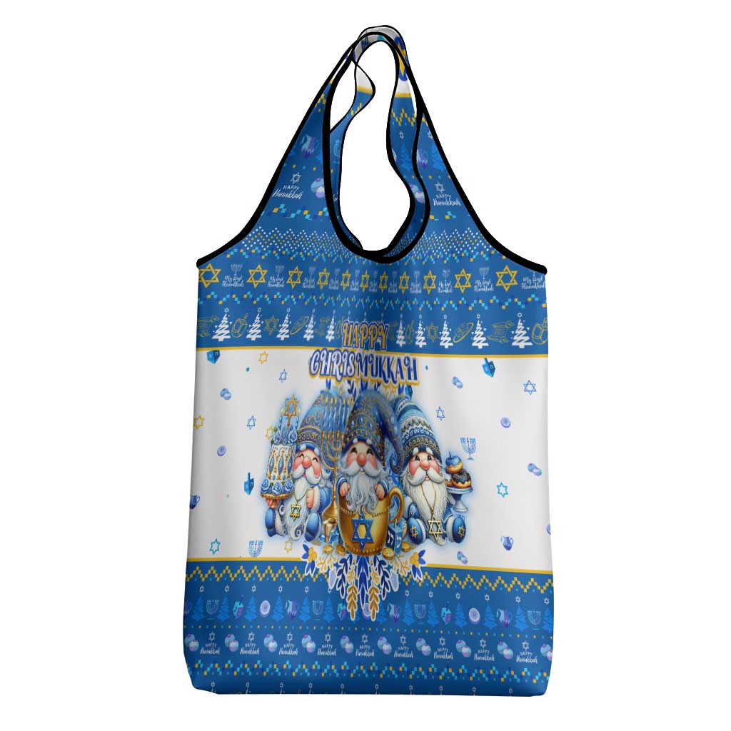 Happy Chrismukkah Grocery Bag Gnome Funny Hanukkah Christmas Mashup - Wonder Print Shop