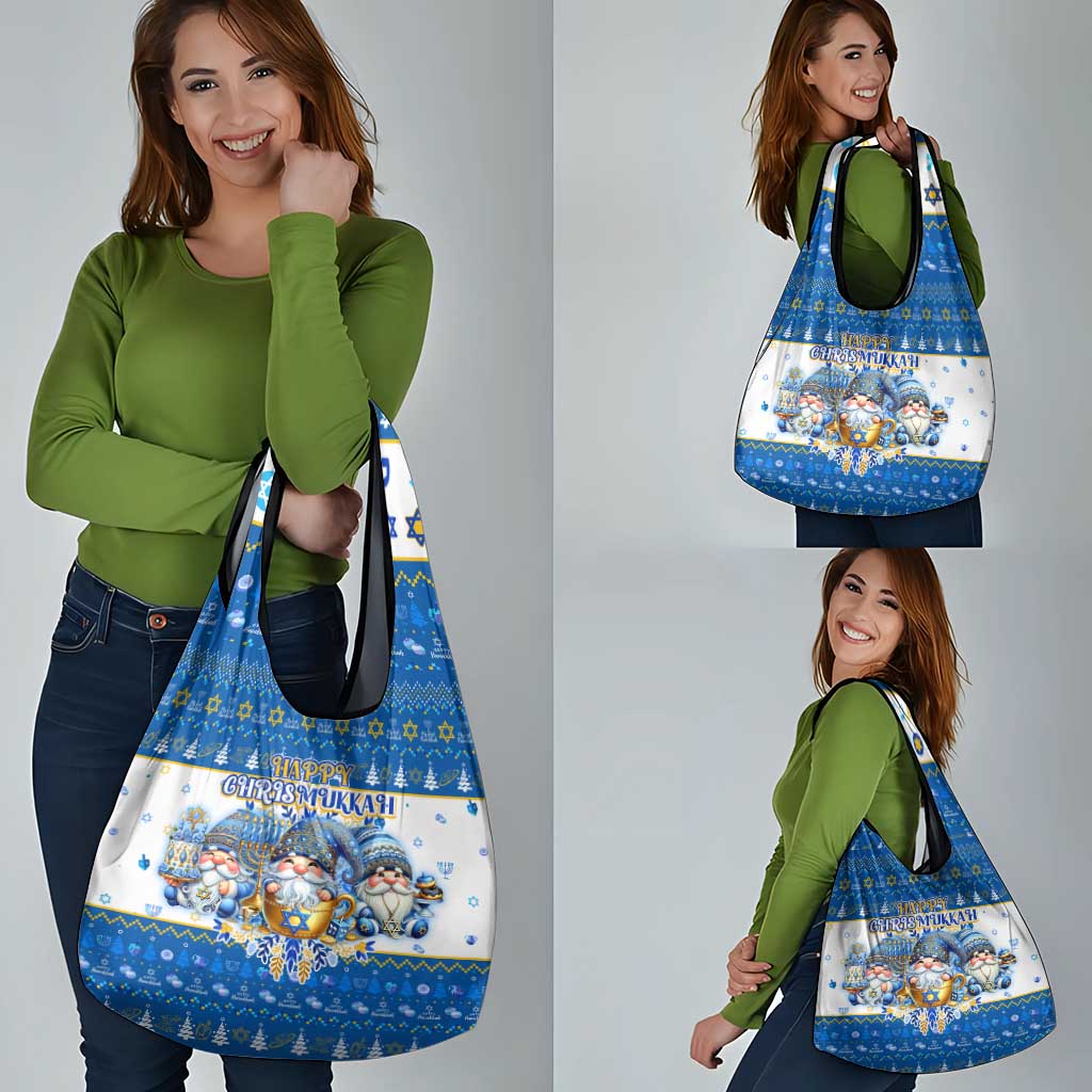 Happy Chrismukkah Grocery Bag Gnome Funny Hanukkah Christmas Mashup - Wonder Print Shop