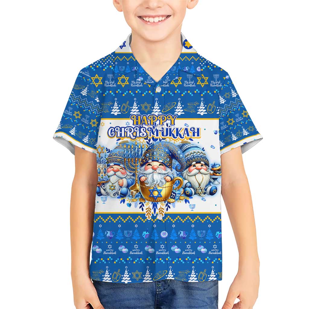 Happy Chrismukkah Hawaiian Shirt Gnome Funny Hanukkah Christmas Mashup - Wonder Print Shop