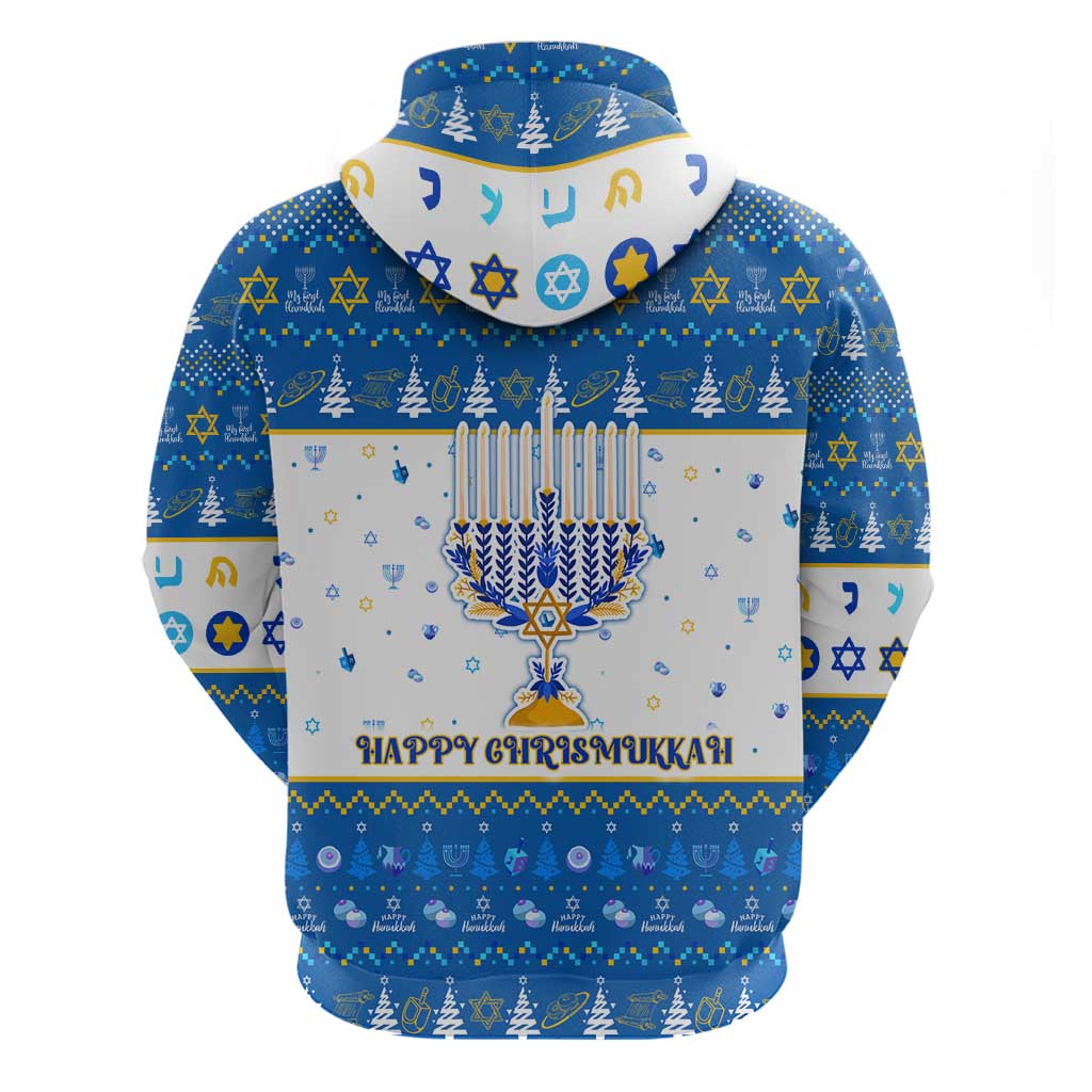 Happy Chrismukkah Hoodie Gnome Funny Hanukkah Christmas Mashup - Wonder Print Shop