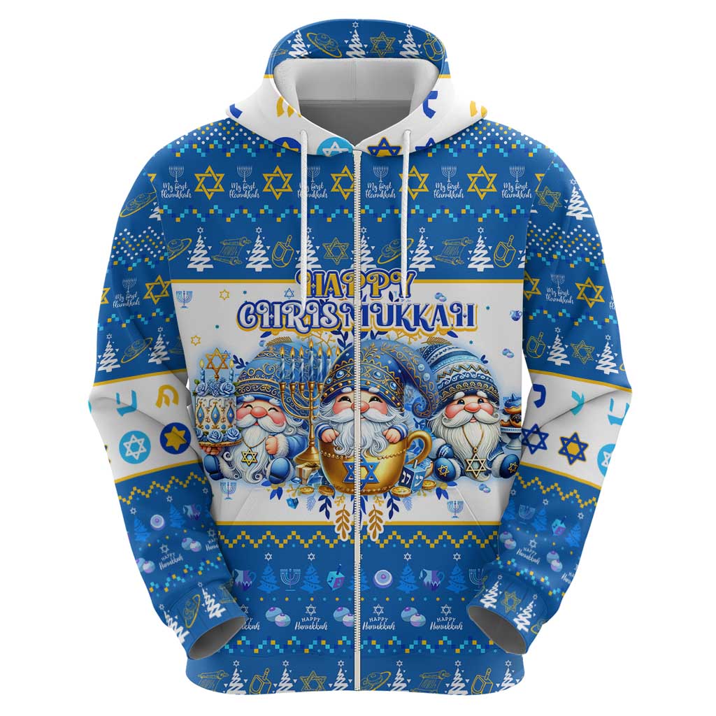 Happy Chrismukkah Hoodie Gnome Funny Hanukkah Christmas Mashup - Wonder Print Shop