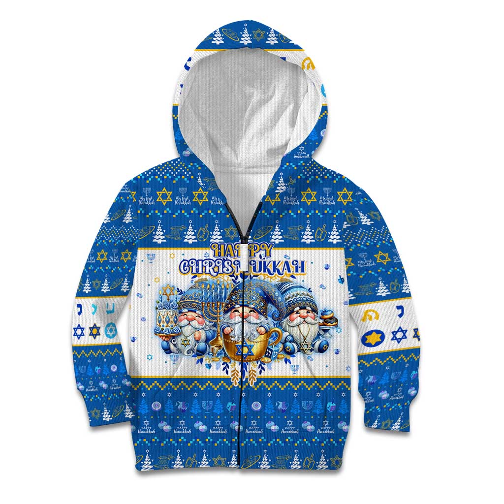 Happy Chrismukkah Kid Hoodie Gnome Funny Hanukkah Christmas Mashup - Wonder Print Shop
