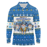 Happy Chrismukkah Long Sleeve Polo Shirt Gnome Funny Hanukkah Christmas Mashup - Wonder Print Shop