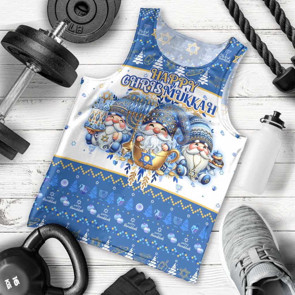 Happy Chrismukkah Men Tank Top Gnome Funny Hanukkah Christmas Mashup - Wonder Print Shop