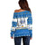 Happy Chrismukkah Off Shoulder Sweater Gnome Funny Hanukkah Christmas Mashup - Wonder Print Shop