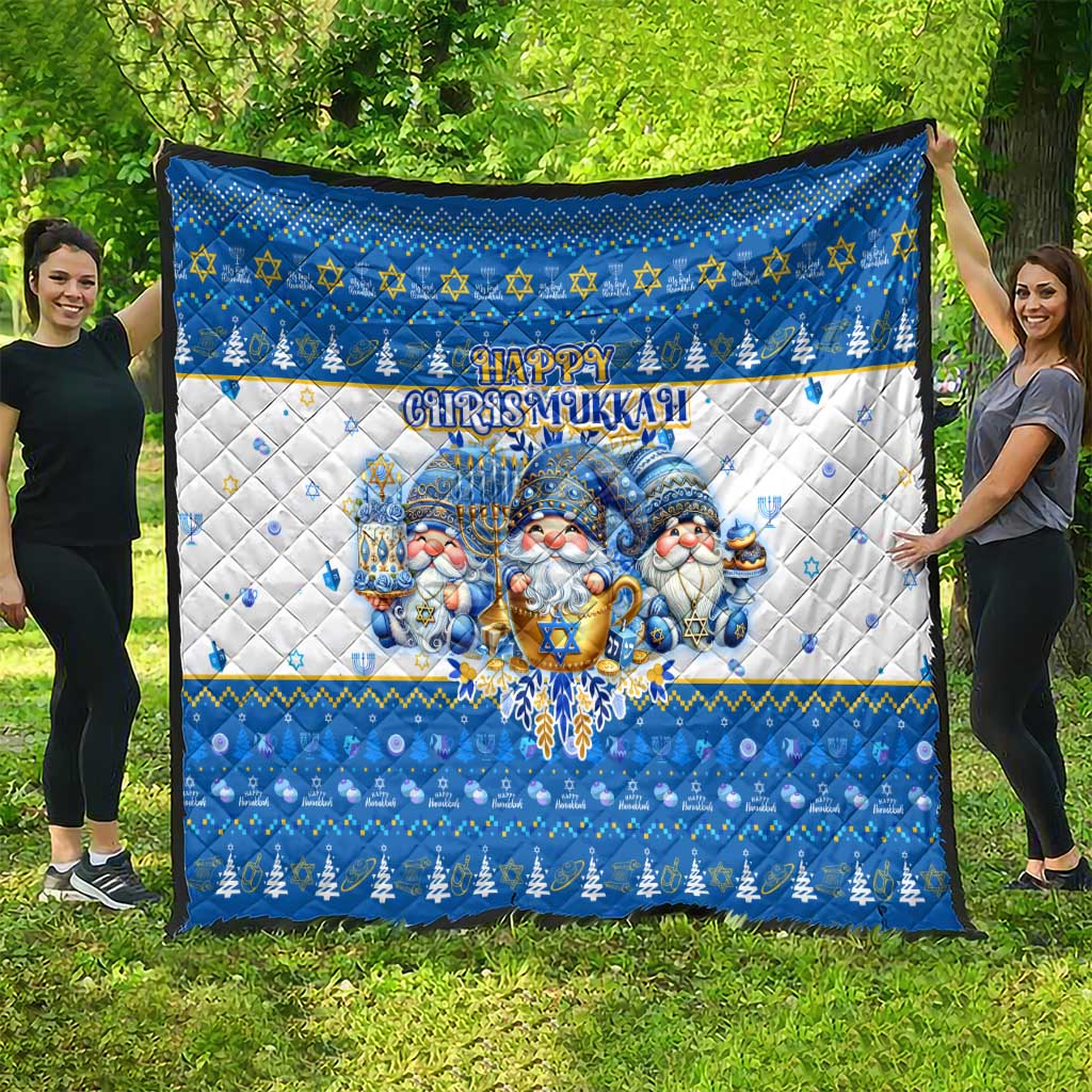 Happy Chrismukkah Quilt Gnome Funny Hanukkah Christmas Mashup - Wonder Print Shop
