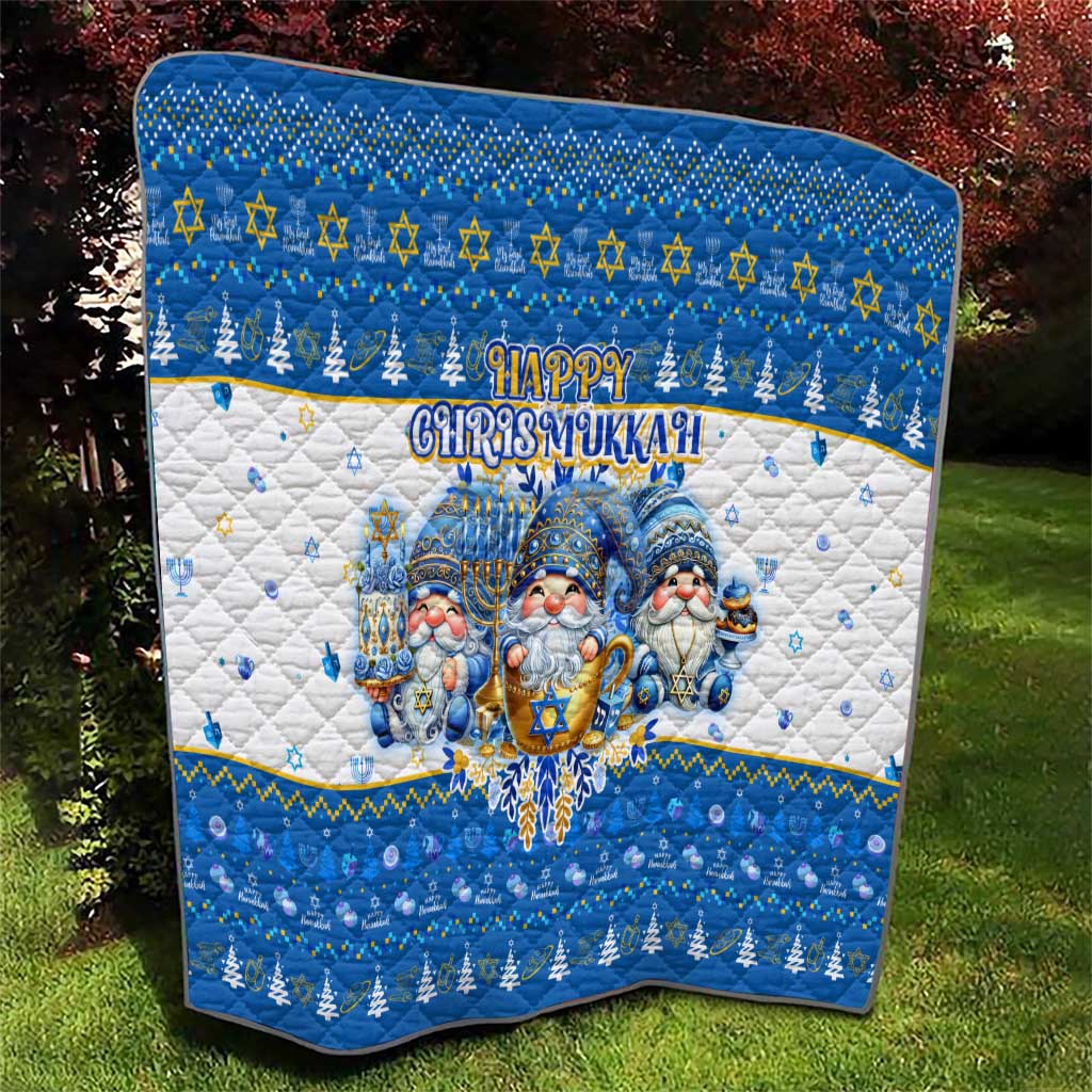 Happy Chrismukkah Quilt Gnome Funny Hanukkah Christmas Mashup - Wonder Print Shop