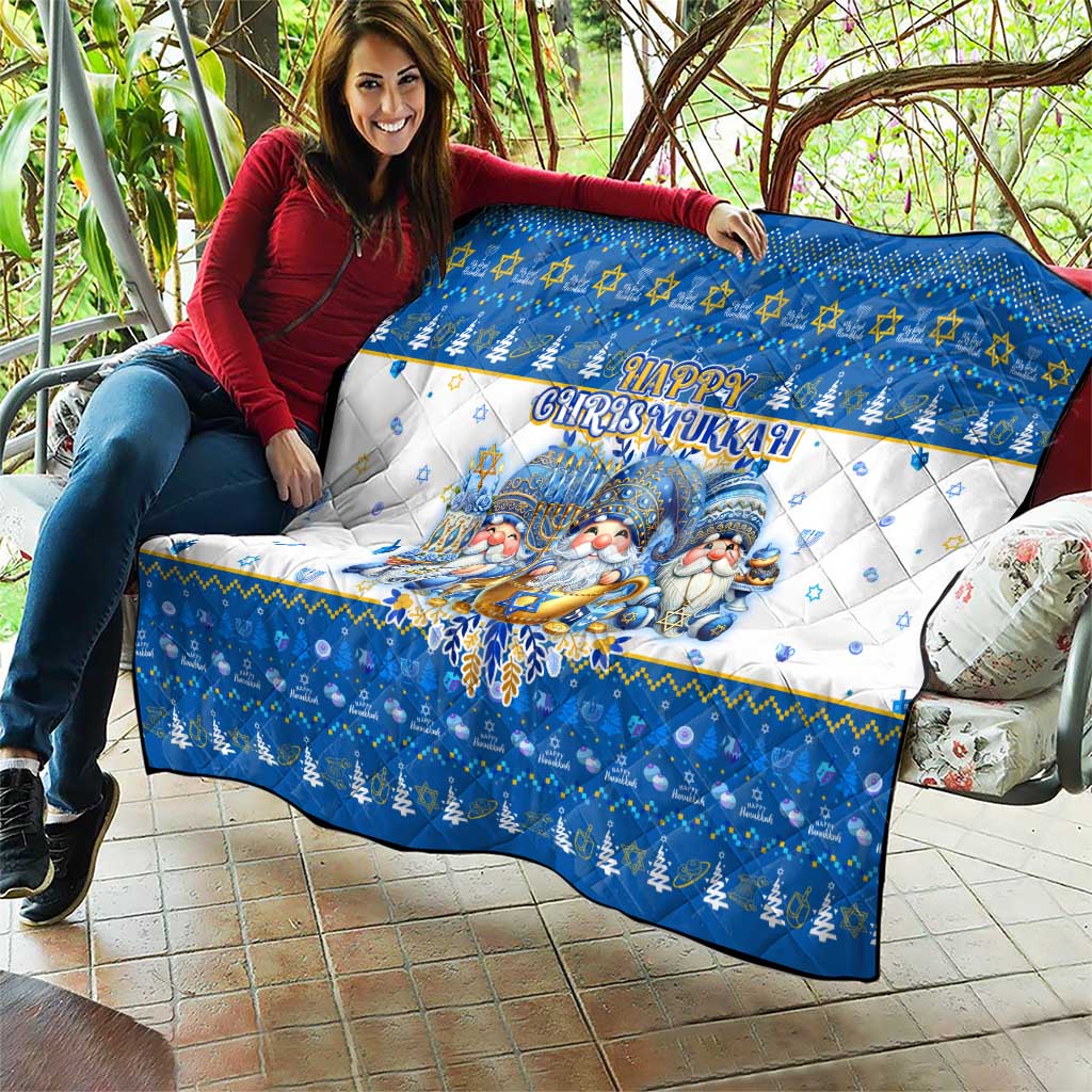 Happy Chrismukkah Quilt Gnome Funny Hanukkah Christmas Mashup - Wonder Print Shop