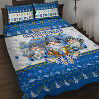 Happy Chrismukkah Quilt Bed Set Gnome Funny Hanukkah Christmas Mashup - Wonder Print Shop