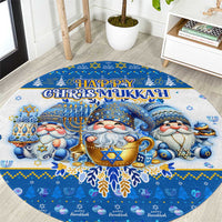 Happy Chrismukkah Round Carpet Gnome Funny Hanukkah Christmas Mashup - Wonder Print Shop
