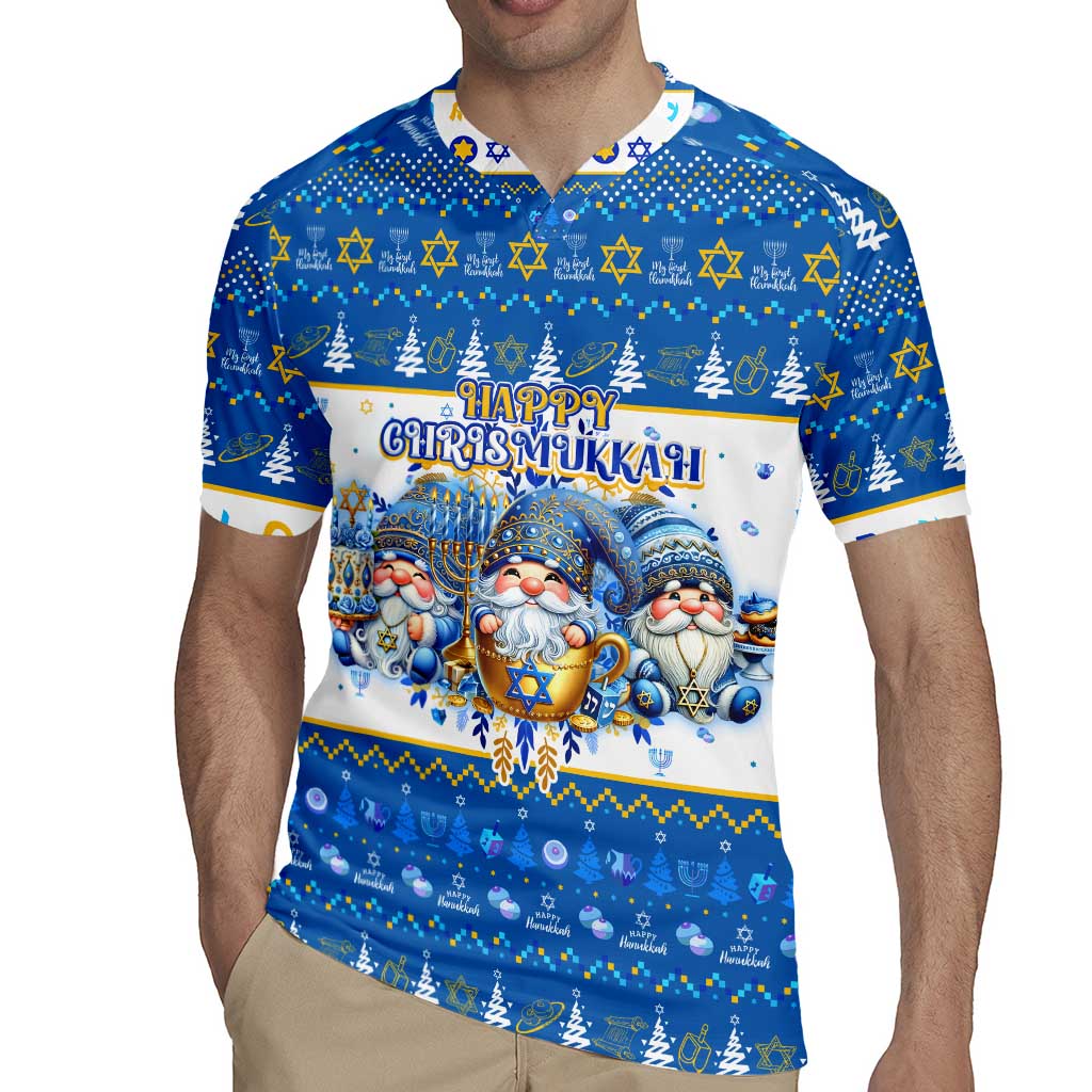 Happy Chrismukkah Rugby Jersey Gnome Funny Hanukkah Christmas Mashup - Wonder Print Shop