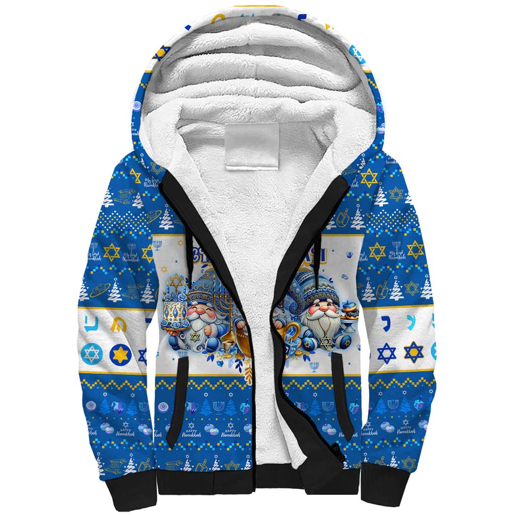 Happy Chrismukkah Sherpa Hoodie Gnome Funny Hanukkah Christmas Mashup - Wonder Print Shop