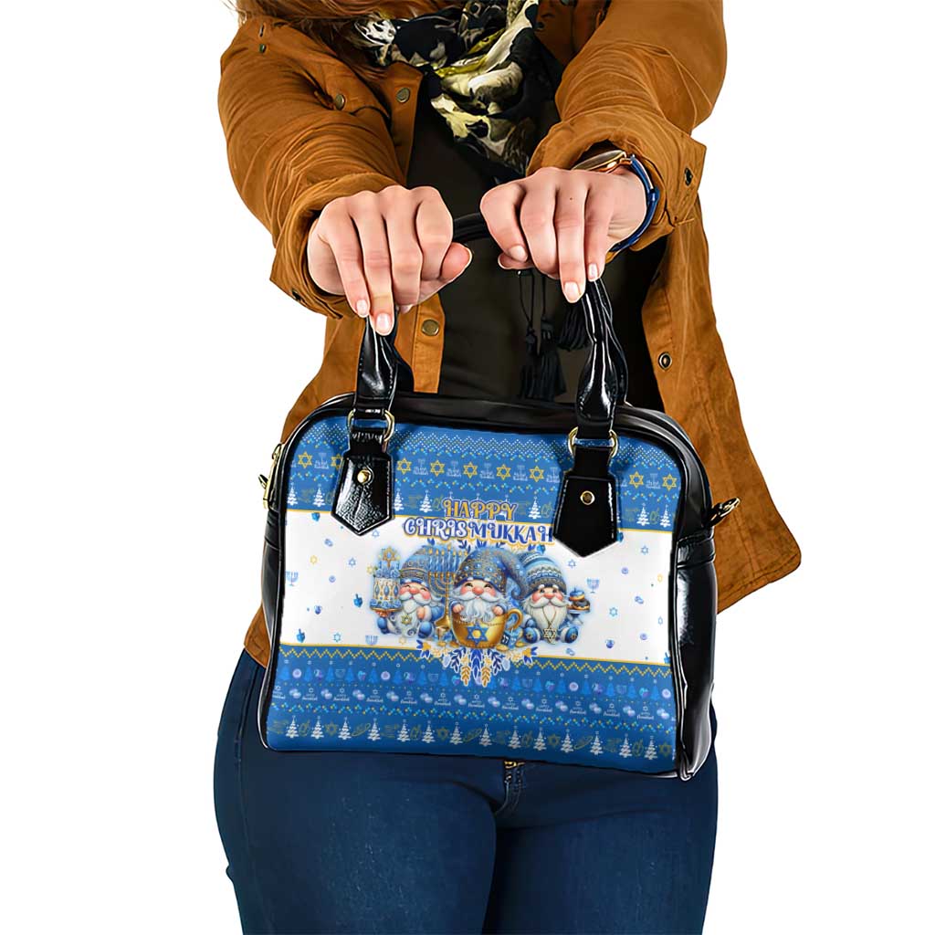 Happy Chrismukkah Shoulder Handbag Gnome Funny Hanukkah Christmas Mashup - Wonder Print Shop