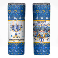 Happy Chrismukkah Skinny Tumbler Gnome Funny Hanukkah Christmas Mashup - Wonder Print Shop