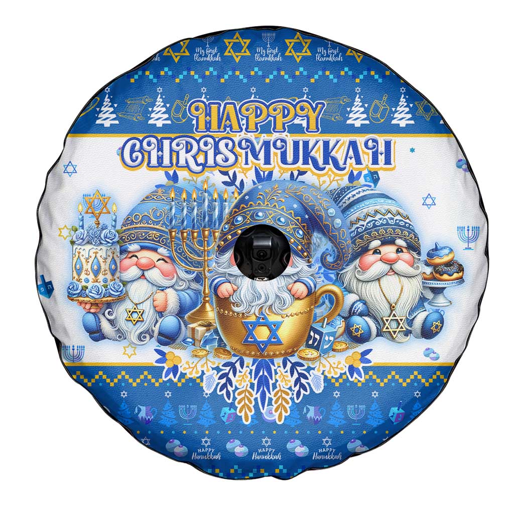 Happy Chrismukkah Spare Tire Cover Gnome Funny Hanukkah Christmas Mashup - Wonder Print Shop