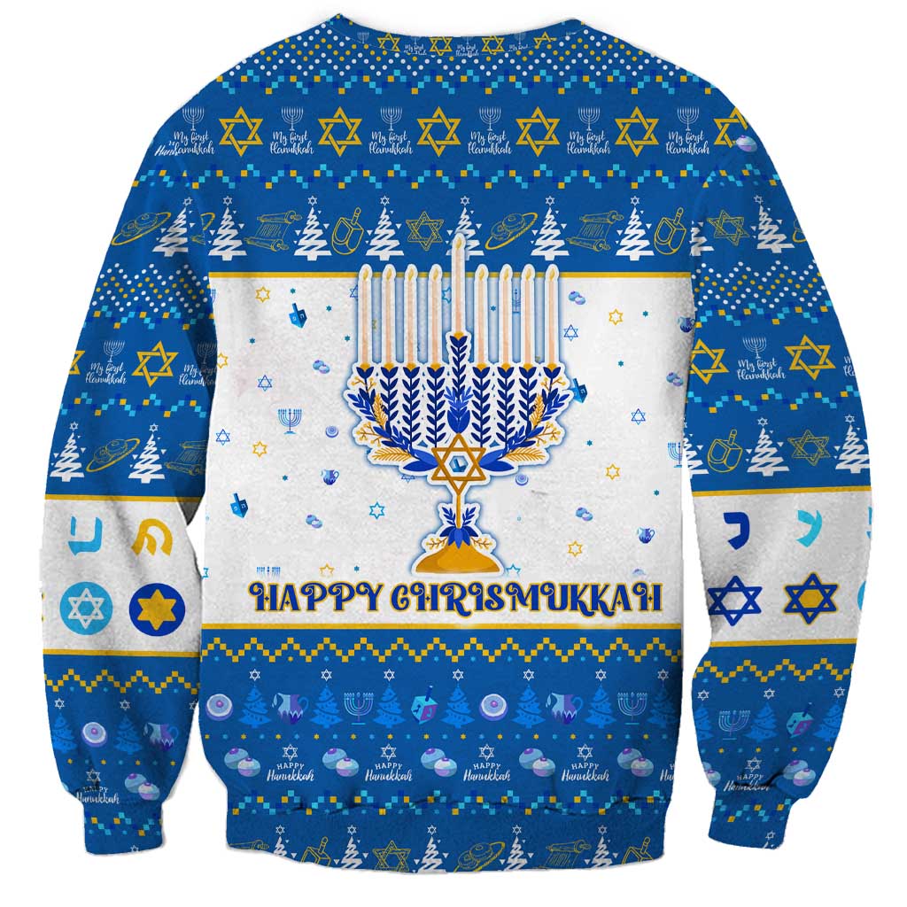 Happy Chrismukkah Sweatshirt Gnome Funny Hanukkah Christmas Mashup - Wonder Print Shop