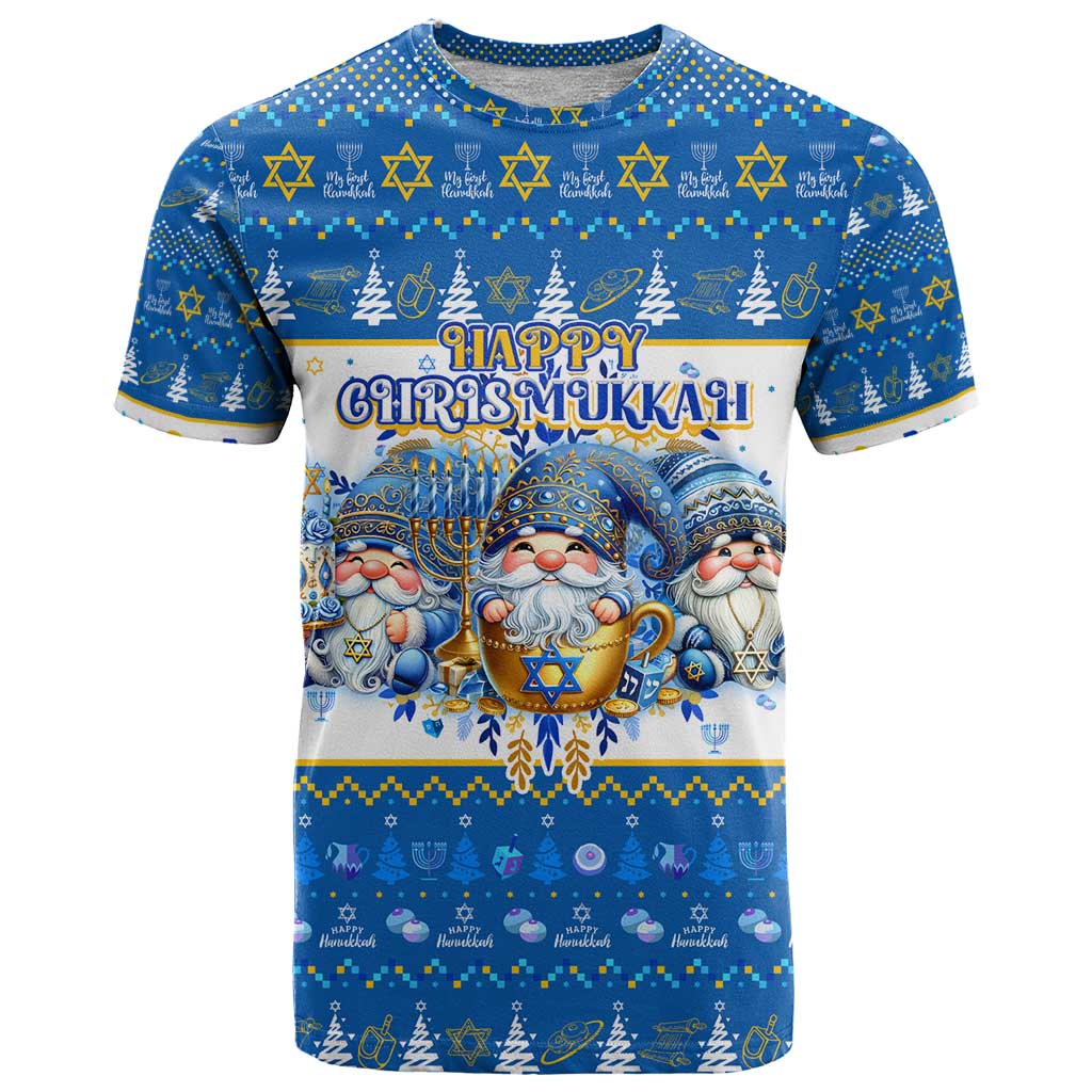Happy Chrismukkah T Shirt Gnome Funny Hanukkah Christmas Mashup - Wonder Print Shop
