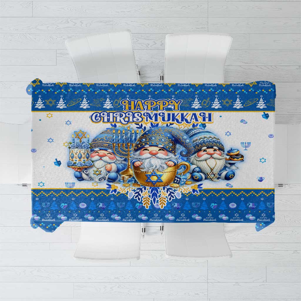 Happy Chrismukkah Tablecloth Gnome Funny Hanukkah Christmas Mashup - Wonder Print Shop