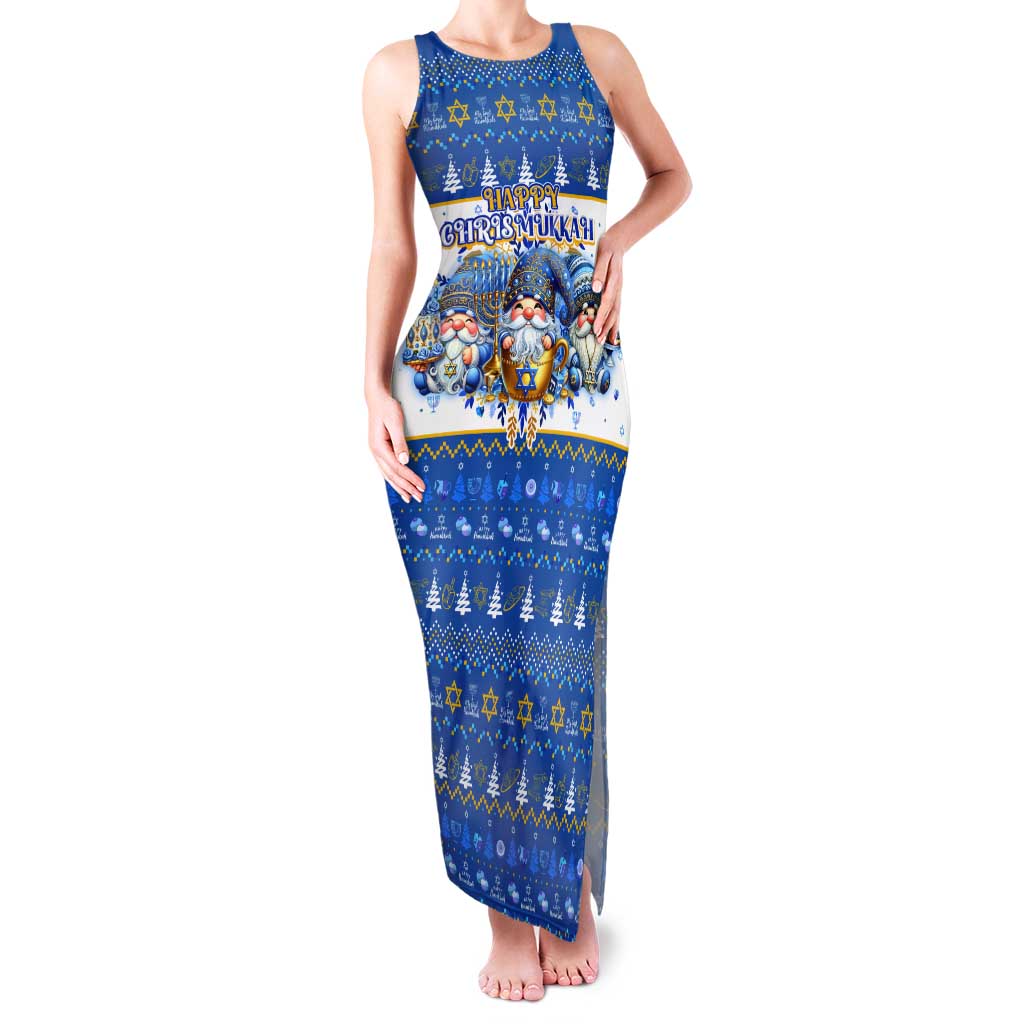 Happy Chrismukkah Tank Maxi Dress Gnome Funny Hanukkah Christmas Mashup - Wonder Print Shop