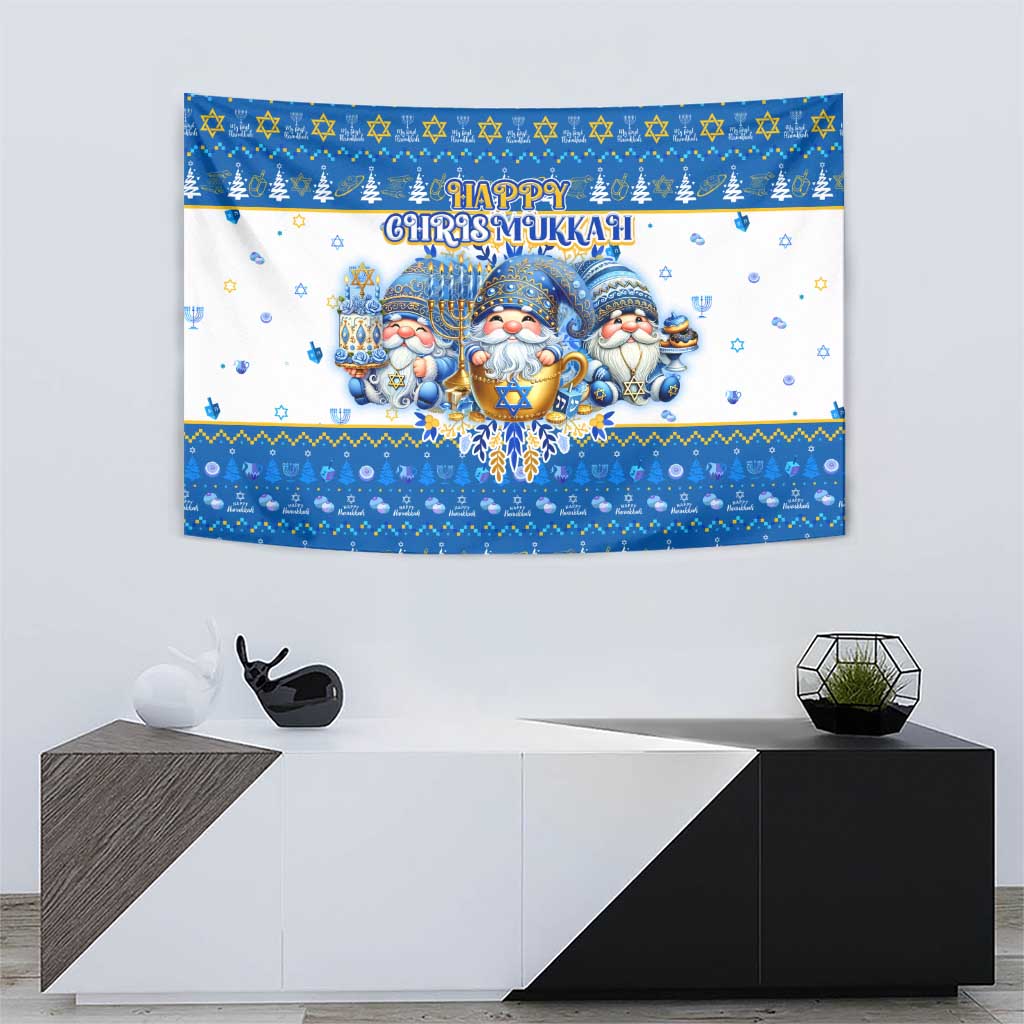 Happy Chrismukkah Tapestry Gnome Funny Hanukkah Christmas Mashup - Wonder Print Shop