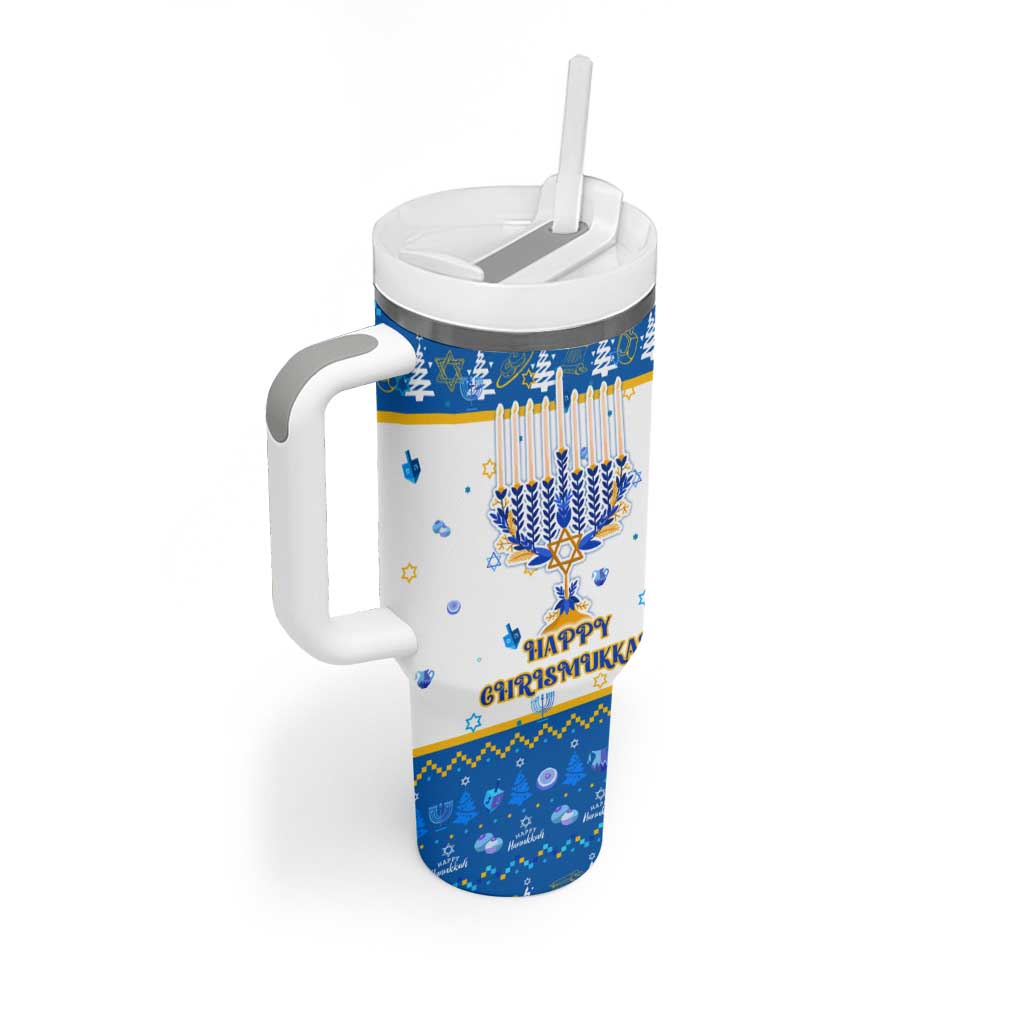 Happy Chrismukkah Tumbler With Handle Gnome Funny Hanukkah Christmas Mashup - Wonder Print Shop