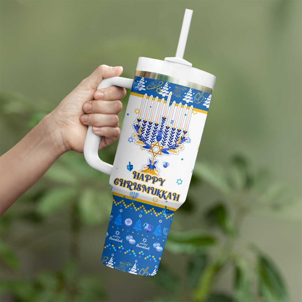 Happy Chrismukkah Tumbler With Handle Gnome Funny Hanukkah Christmas Mashup - Wonder Print Shop
