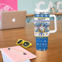 Happy Chrismukkah Tumbler With Handle Gnome Funny Hanukkah Christmas Mashup - Wonder Print Shop