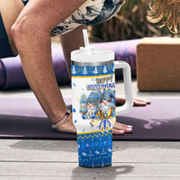 Happy Chrismukkah Tumbler With Handle Gnome Funny Hanukkah Christmas Mashup - Wonder Print Shop